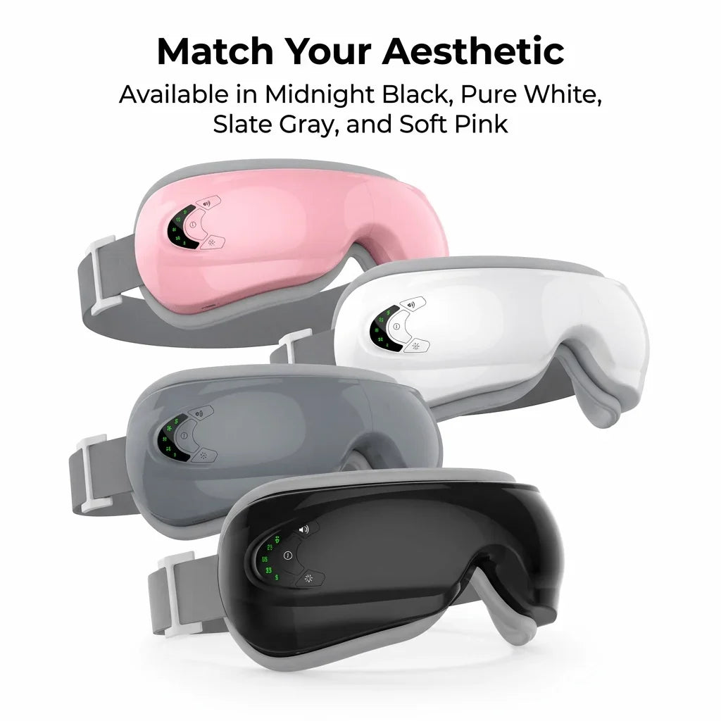 ELEVAURE Smart Eye Massager for dark circles and puffiness — air compression and far infrared heat for periorbital lymphatic drainage