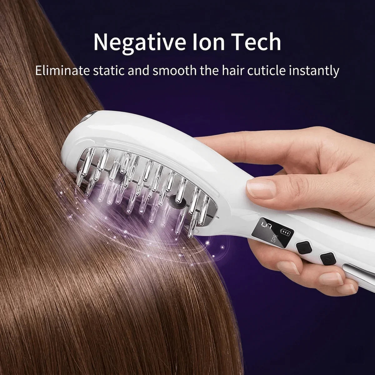 Elevaure negative ion technology smoothing hair shaft and reducing frizz — ionic conditioning for healthier hair.