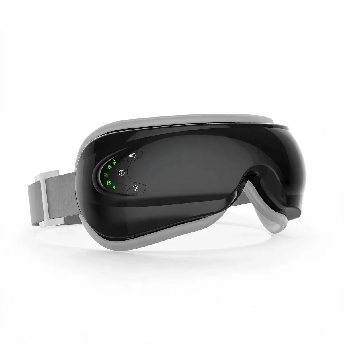 ELEVAURE Smart Eye Massager for migraines and tension headaches — acupressure air compression and far infrared heat targeting trigeminal nerve and temporal arteries