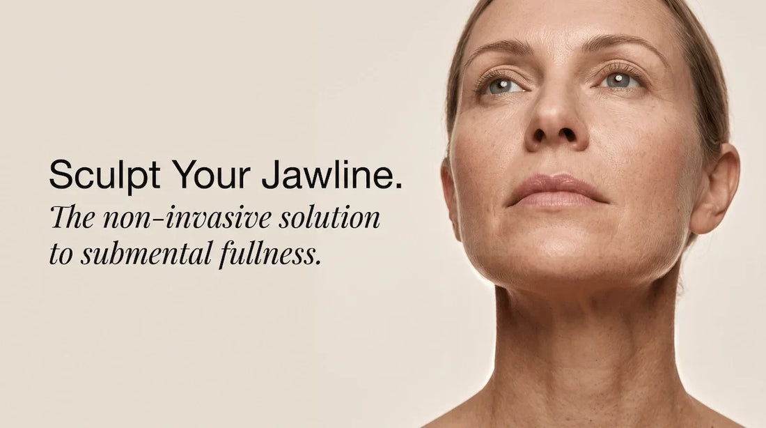 A confident woman displaying a sculpted jawline and firm neck, illustrating non-invasive double chin reduction results.