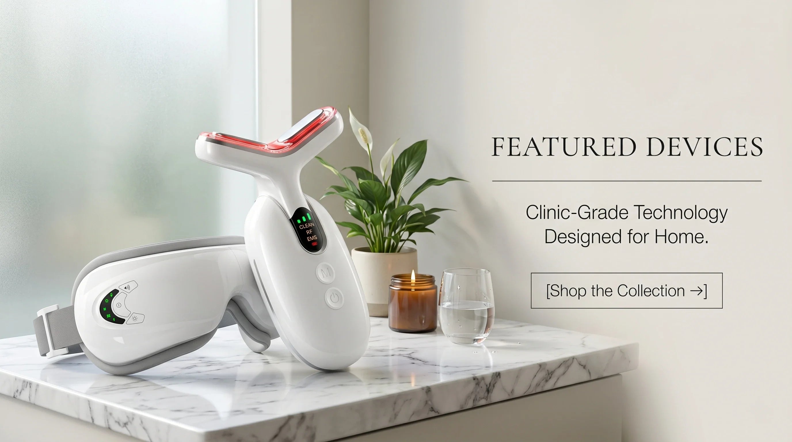 Elevaure featured at-home beauty devices collection — clinic-grade EMS, RF and LED technology