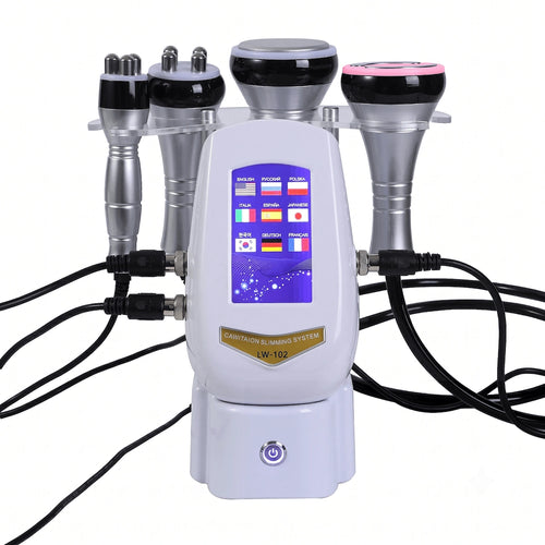 Front view of the Elevaure 4-in-1 vacuum RF and cavitation body contouring machine on a minimalist background.