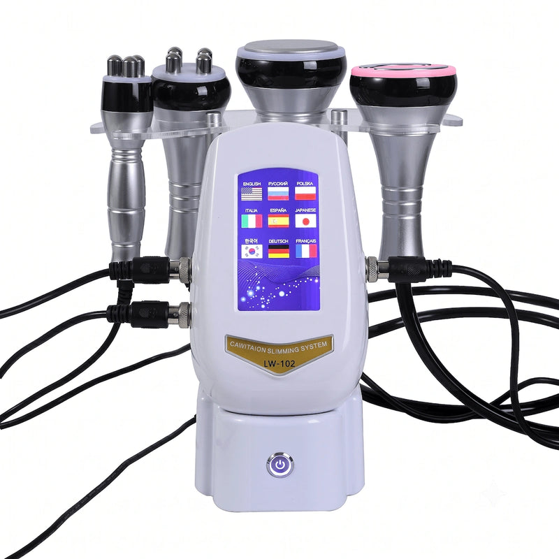Front view of the Elevaure 4-in-1 vacuum RF and cavitation body contouring machine on a minimalist background.