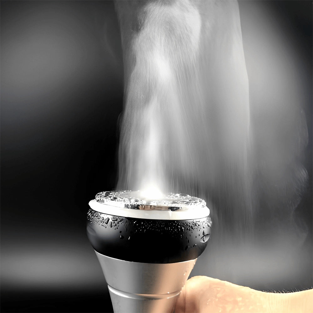 Water atomization test demonstrating 40kHz acoustic energy of the Elevaure cavitation probe.