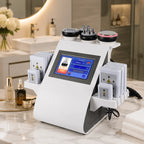The 6-in-1 body sculpting machine set up on a clean, modern bathroom vanity.