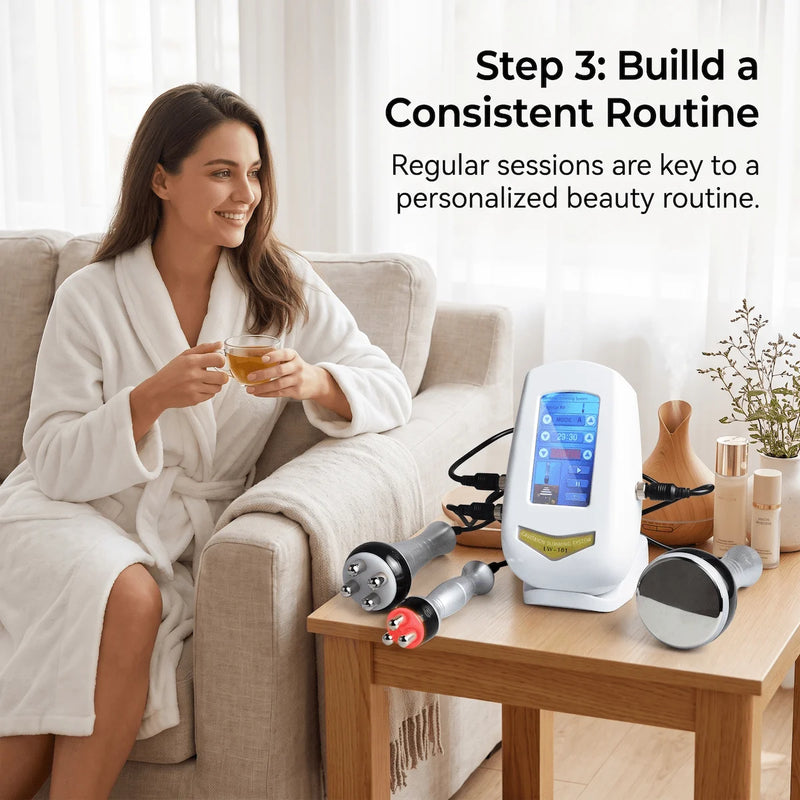 woman creating a regular at home body contouring routine