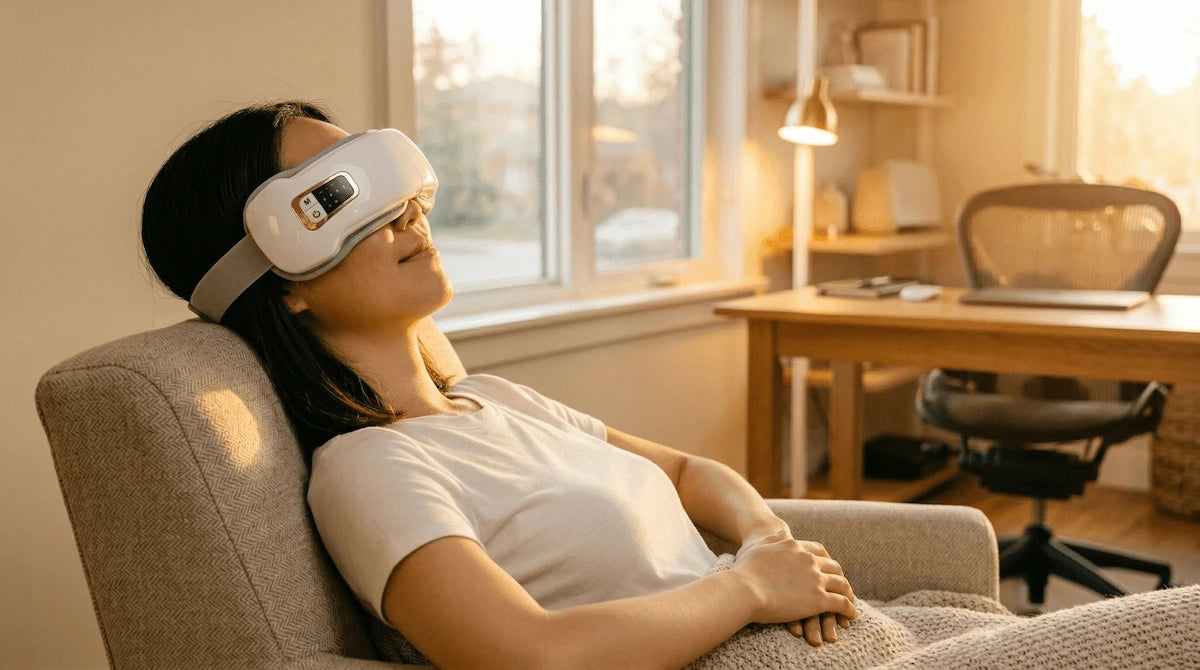 Intelligent Acupressure Eye Massager for digital eye strain comfort