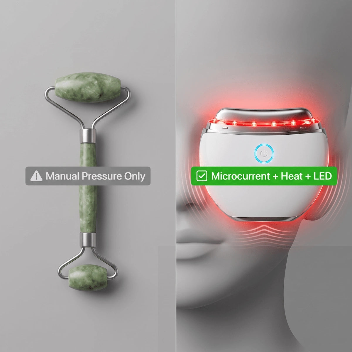 Cost comparison at-home electric gua sha vs professional facial treatments — $69.90 one-time vs $150–$300 per professional session for microcurrent and LED results.