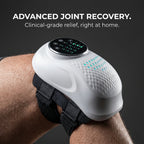 Close-up of the ELEVAURE electric knee massager providing clinical-grade joint pain relief and advanced knee care.