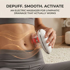 Using the lifting and shaping body massager on the stomach to promote deep lymphatic drainage and contouring.