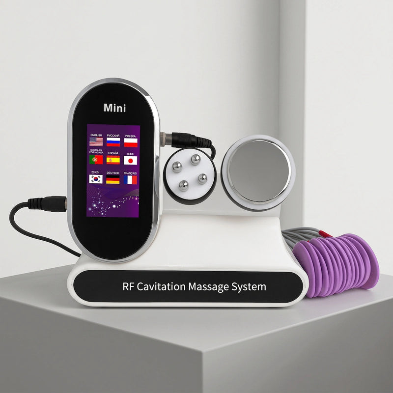Elevaure 3-in-1 cavitation RF and EMS body contouring system on a minimalist studio background.