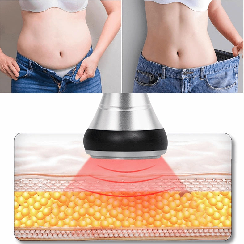 4-in-1 cavitation RF vacuum body sculpting system full set with all four treatment heads on white background