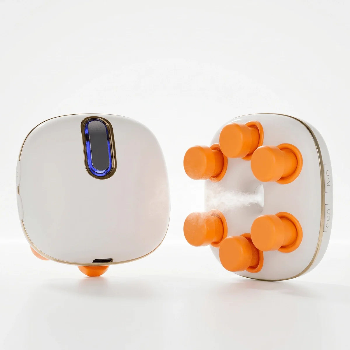 Elevaure handheld eye massager with mist — front view showing the device design and control panel.