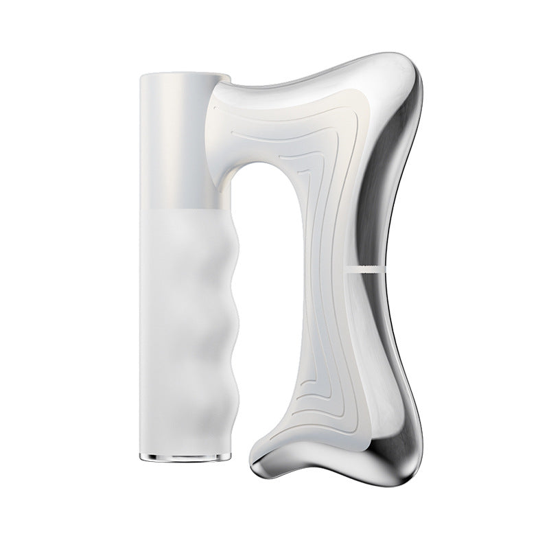 Elevaure electric muscle scraper white colorway with zinc alloy dual-blade white background