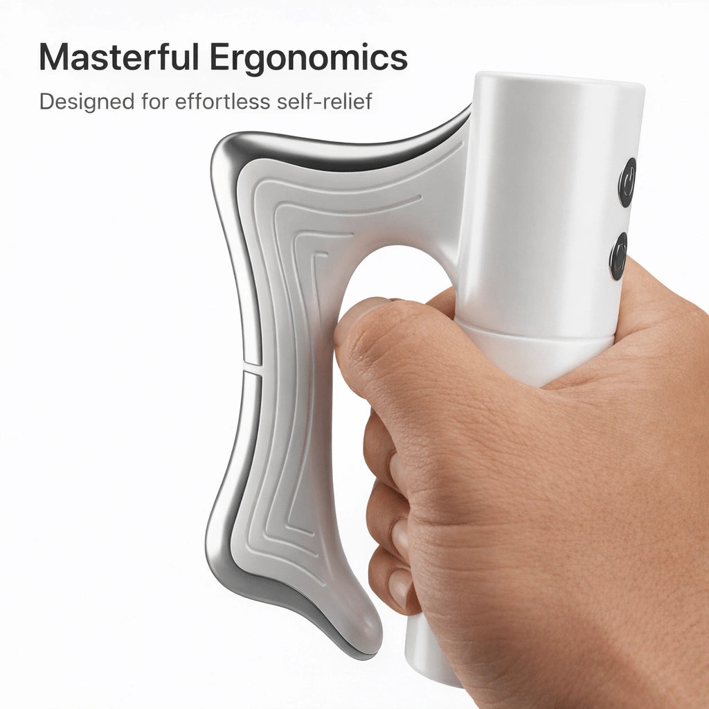 Elevaure ergonomic handheld electric muscle scraper white