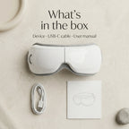 What’s in the box for elevaure heated eye massager