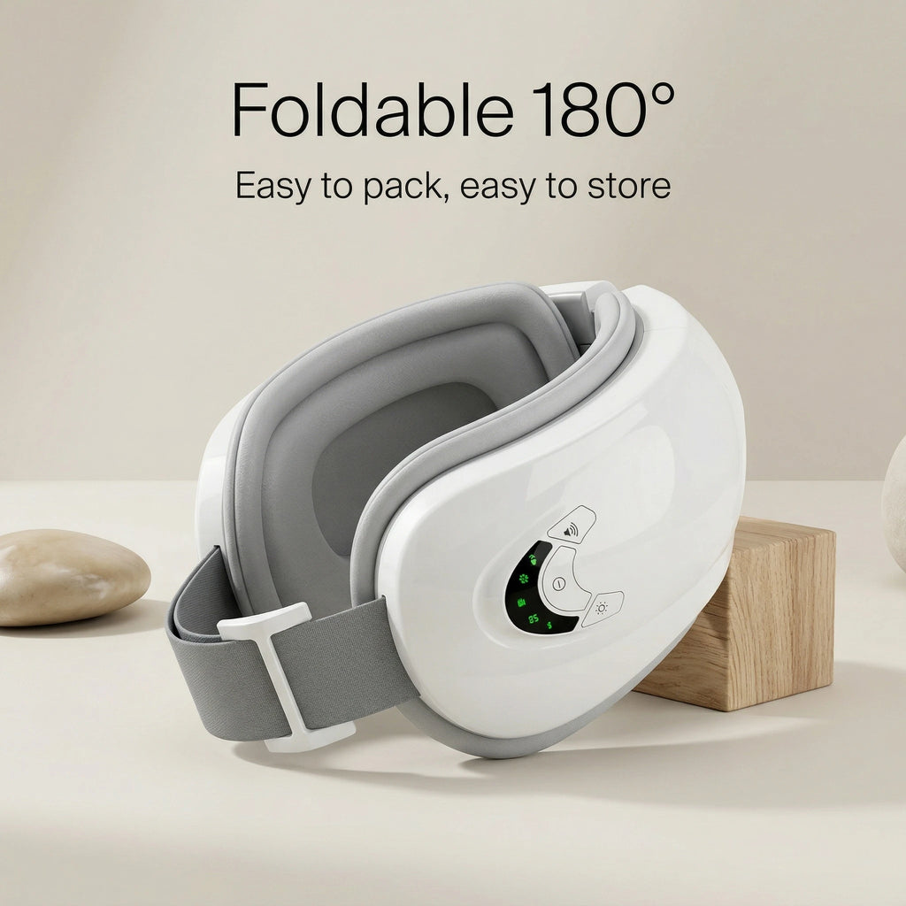 Foldable design of elevaure heated eye massager