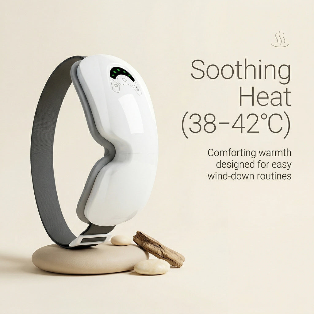 Soothing heat feature 38–42°C on elevaure eye massager