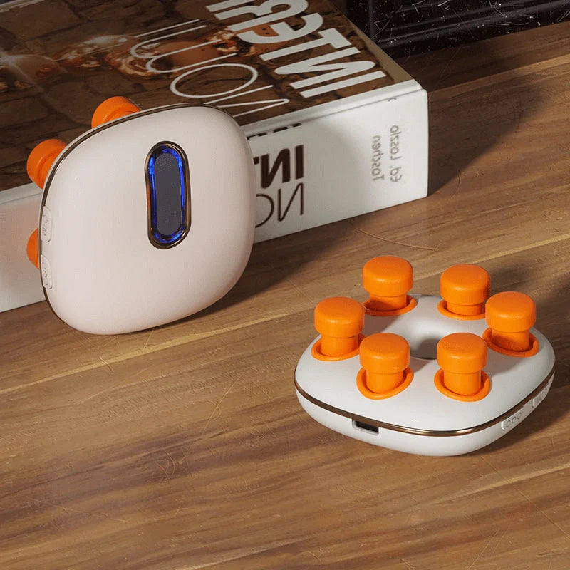 Elevaure handheld eye massager on a minimalist desk — complete guide context.