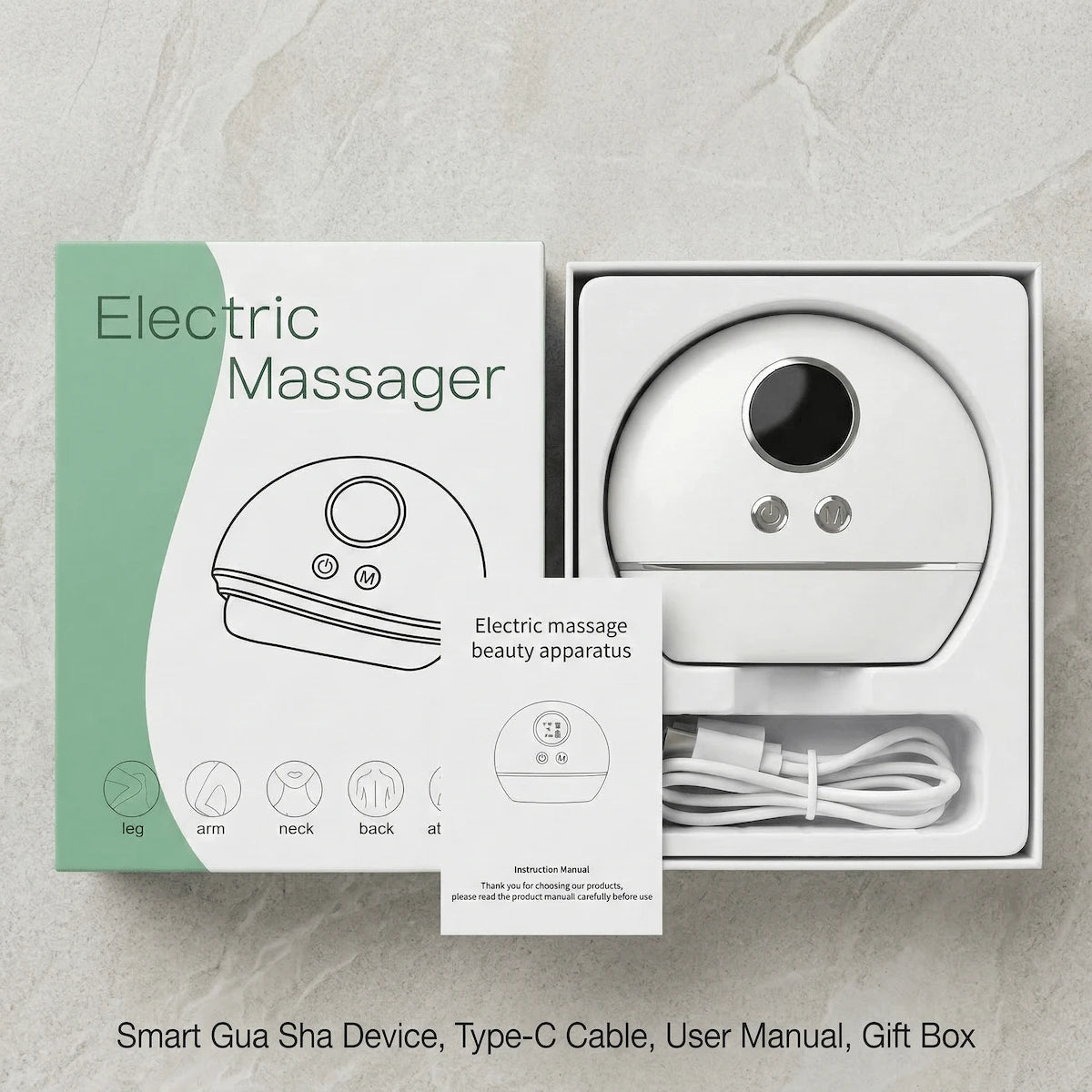 REVITALIZE PRO EMS face massager packaging with USB charging cable — complete at-home facial contouring kit