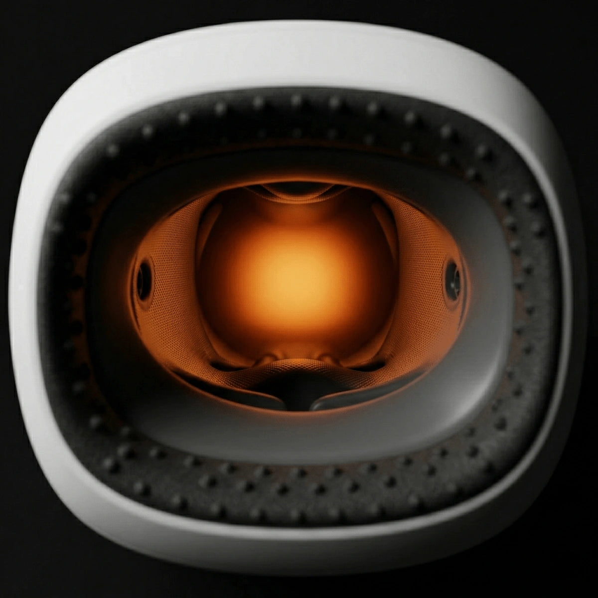 Inside view of the Elevaure thermal hand care tool showing the soothing deep heat chamber and air compression zones.