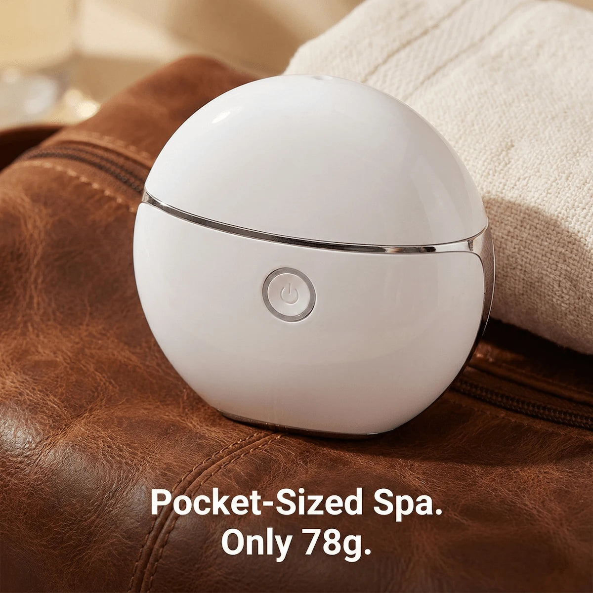 Heated Gua Sha Massager product shot showing its compact portable design at only 78g