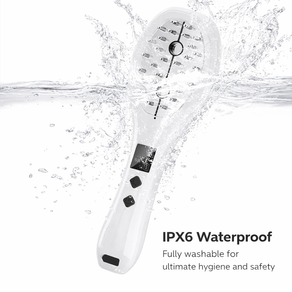 Elevaure IPX6 waterproof scalp massage comb — safe for shower use