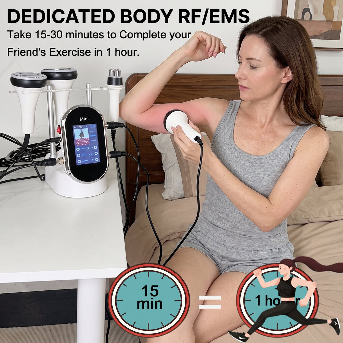 Elevaure body RF and EMS routine demonstrating another function with its own M1–M4 operating definitions.