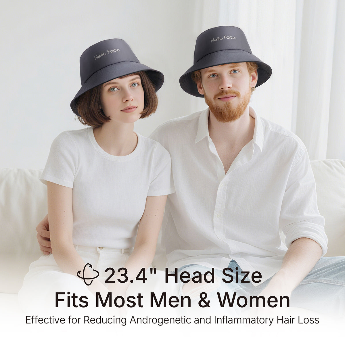 Universal 23.4-inch head circumference fit for men and women on ELEVAURE wearable red light hair growth cap
