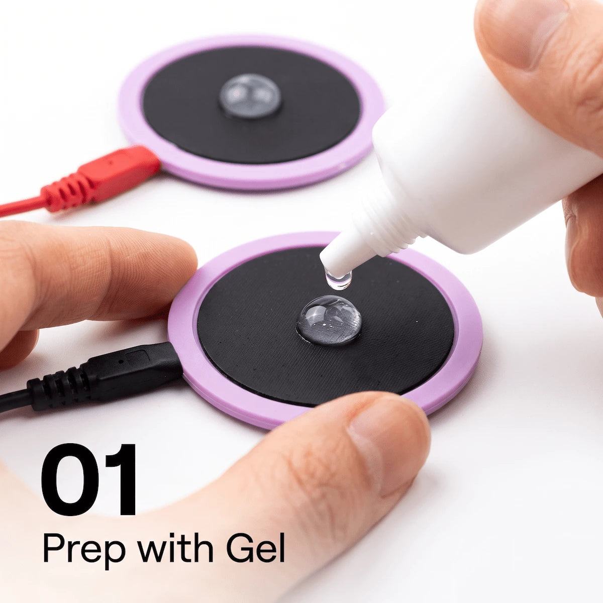 Step 1: Applying conductive gel for Elevaure device.