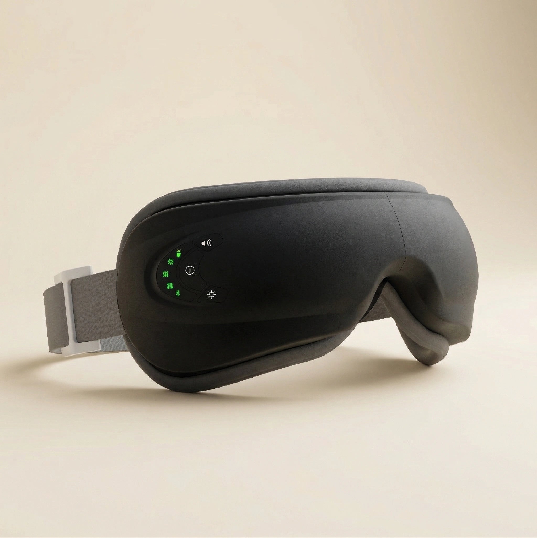 Midnight Black elevaure smart heated eye massager, studio product photo