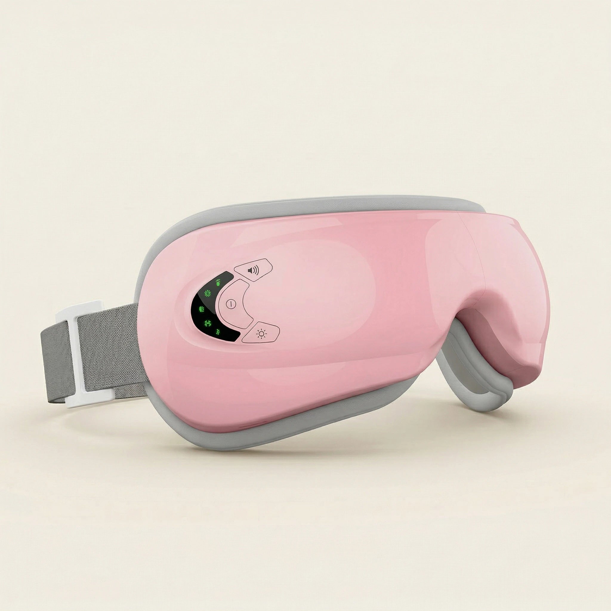 Soft Blush elevaure smart heated eye massager, warm ivory background
