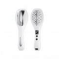 Elevaure 5-in-1 atomizing scalp massage comb front and back view — white