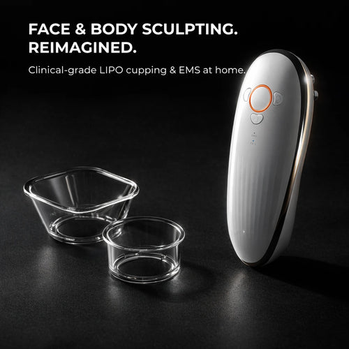 The ELEVAURE EMS body sculpting massager, an advanced at home body contouring machine for visible firming.