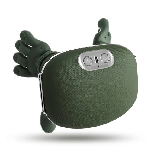 Front view of the ELEVAURE ergonomic shoulder and neck massager highlighting premium silicone nodes on a clean white background.