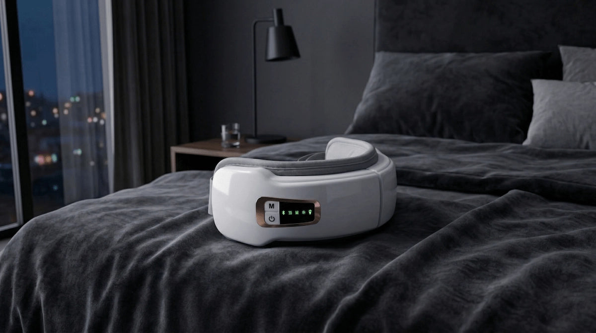 Intelligent Acupressure Eye Massager - Heated eye mask bedtime sleep aid routine