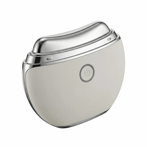 Elevaure Heated Gua Sha Massager in Pearl White, studio product photo on clean background