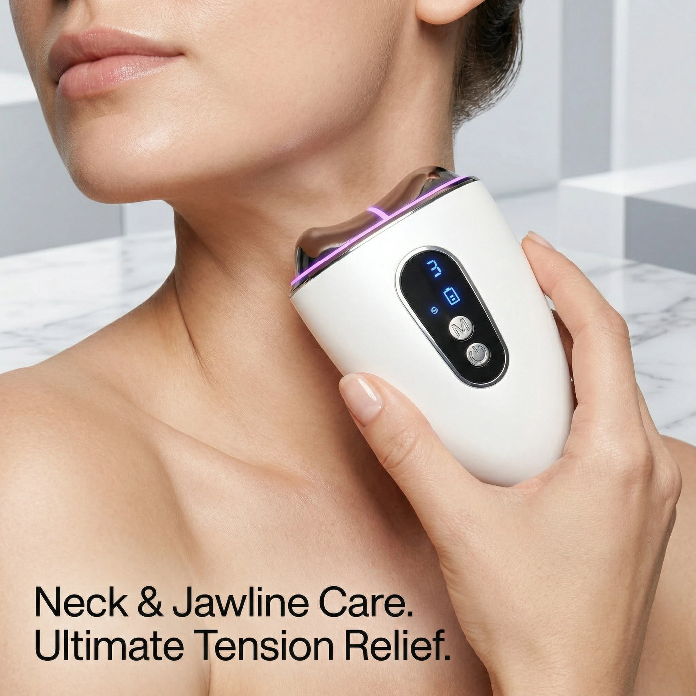 Tutorial showing the downward and outward motion of the Elevaure sculptor on the neck for tension relief.