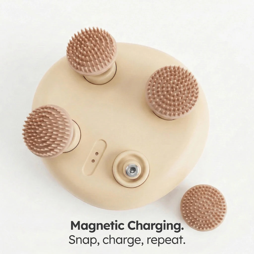 Magnetic Charging Port on Elevaure Cordless Scalp Massager