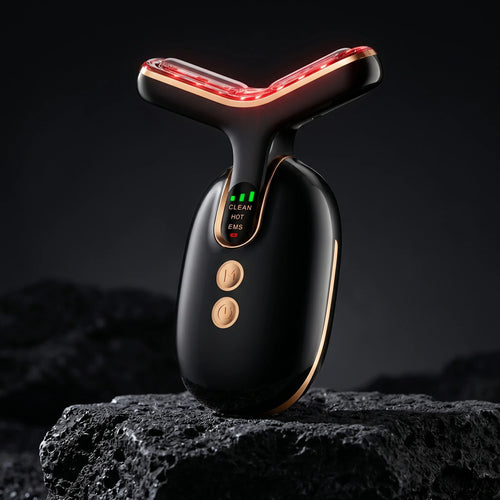 EMS microcurrent neck lifting device in Midnight Black — ELEVAURE