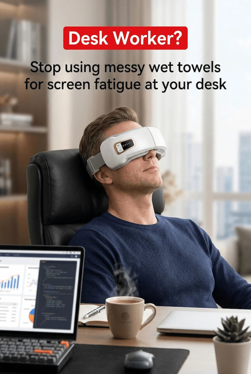 Intelligent Acupressure Eye Massager for office workers screen fatigue