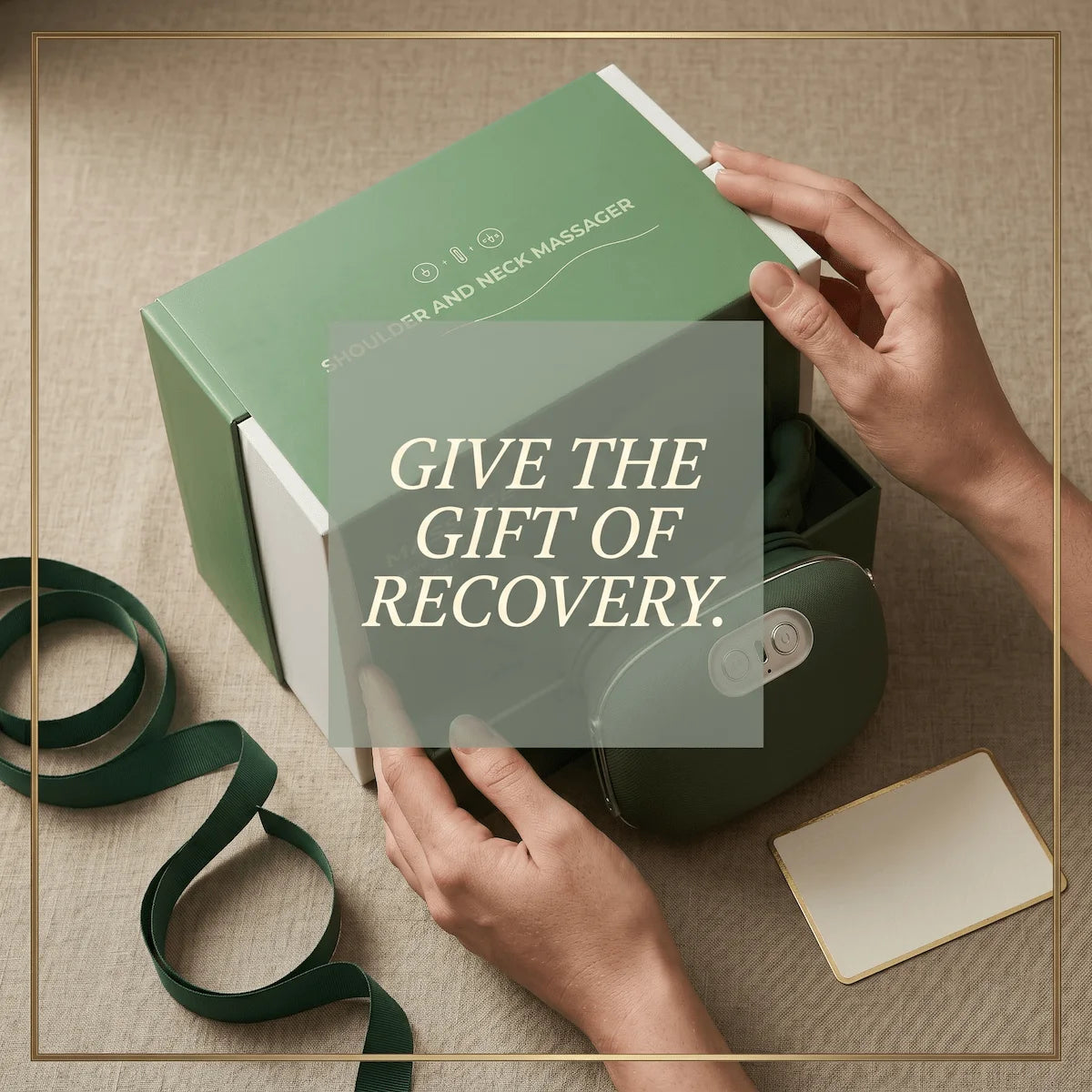 Premium rechargeable neck massager presented as a wellness gift box — ideal for birthdays, holidays, and work anniversaries.